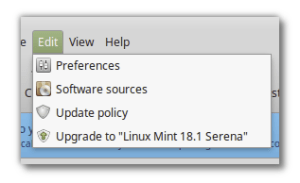 Linux Mint Upgrade Option